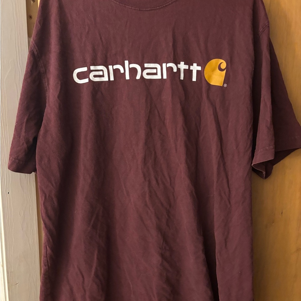Carhartt Maroon T-Shirt with Logo